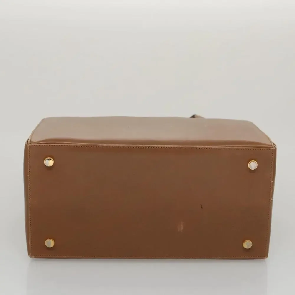 Salvatore Ferragamo Boston Bag Leather Beige Gold